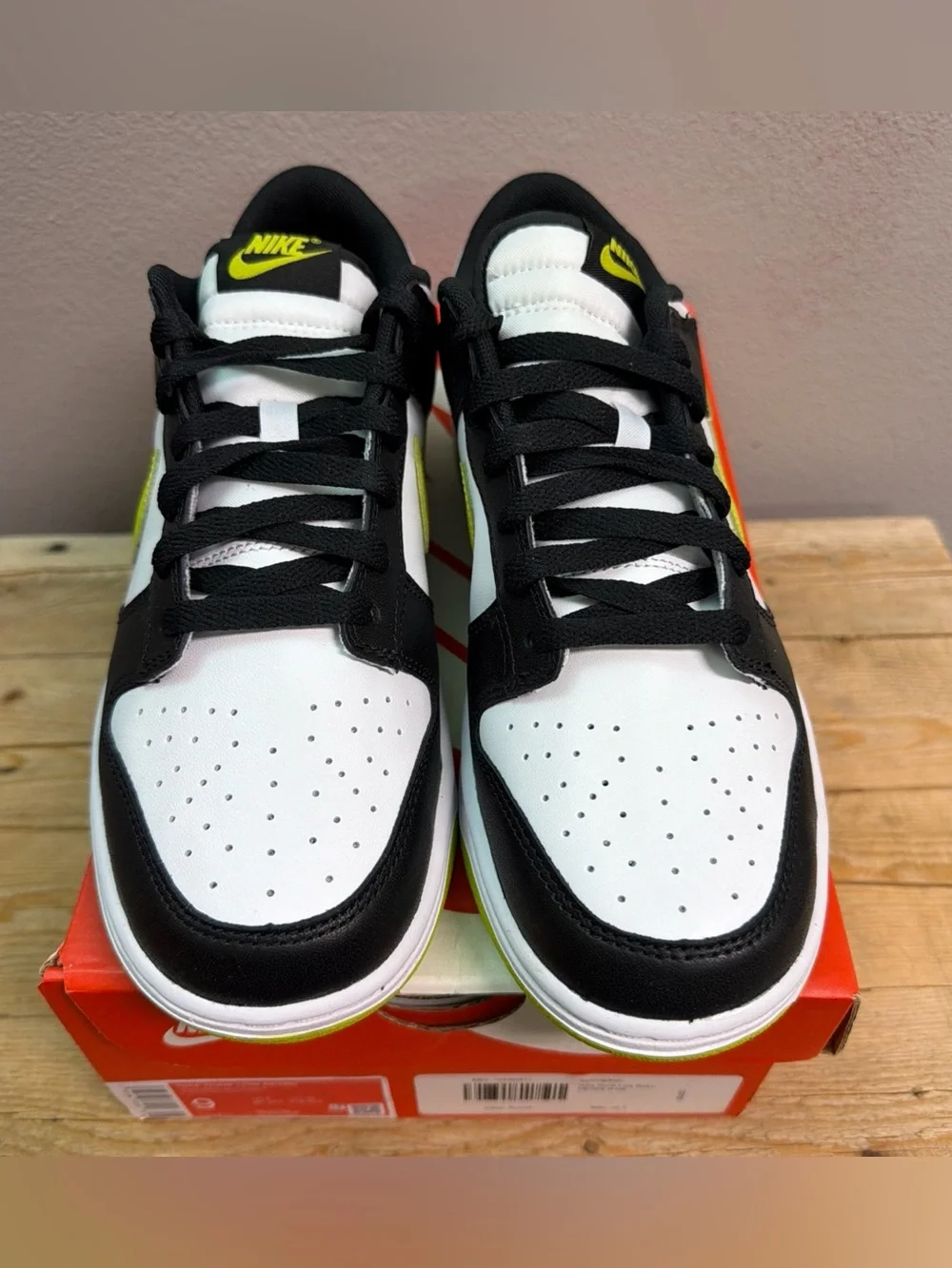 Nike Dunk Low Men’s Sneakers - Black/White/Volt Green